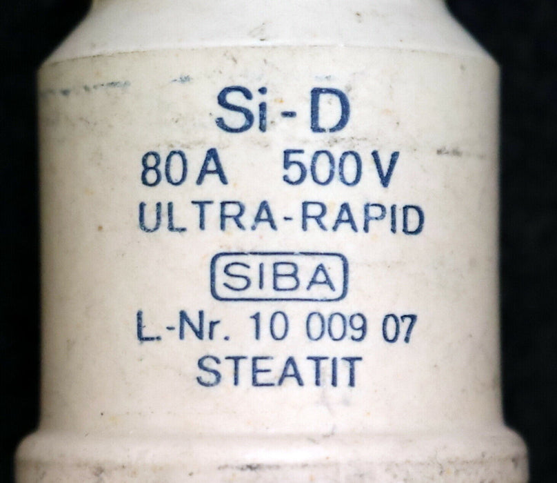 AEG SIBA SIEMENS 3 Stk Steatit-Sicherung Si-D 80A 500V Ultra-Rapid - Nr. 1000907