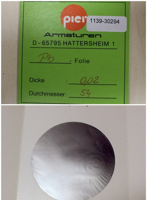 PIER Armaturen Pb-Folie D= 54 mm x 0,02 mm Dicke aus Blei Pb 1 Stk