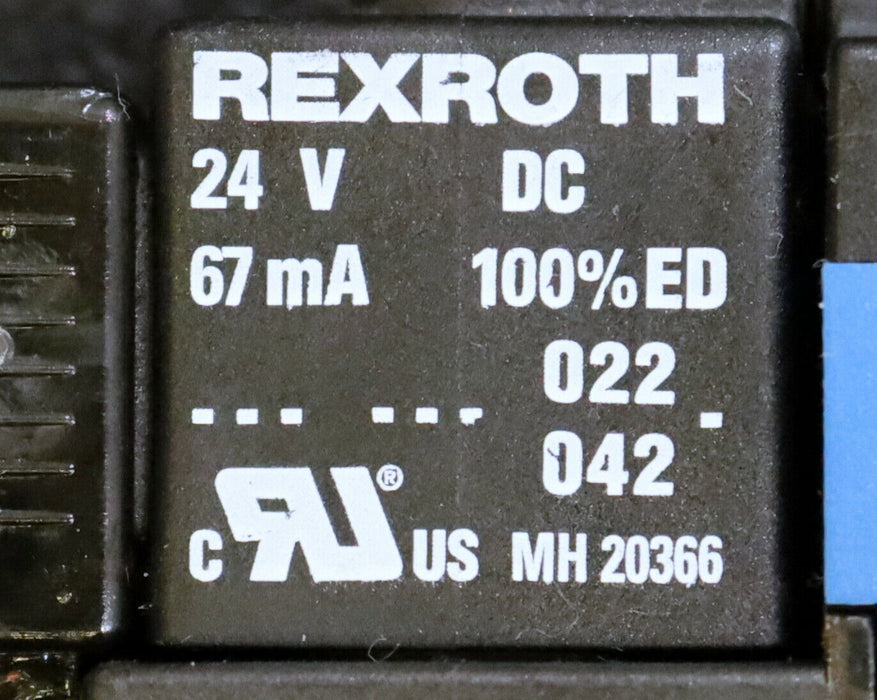 REXROTH Ventil valve MH 20366 PRI002 8985121..2 24VDC 67mA 100% ED Farbe blau