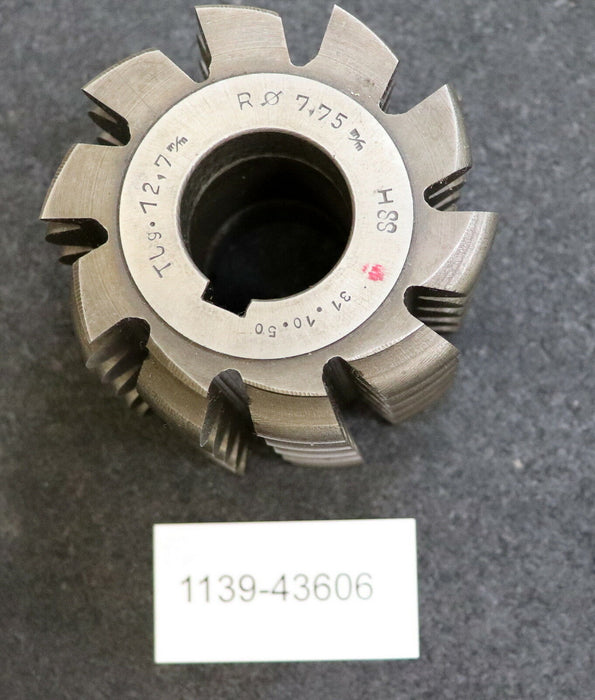 Rollkettenradwälzfräser nach DIN 8196 Teilung 12,7 Rollendurchmesser 7,75mm 1/2"