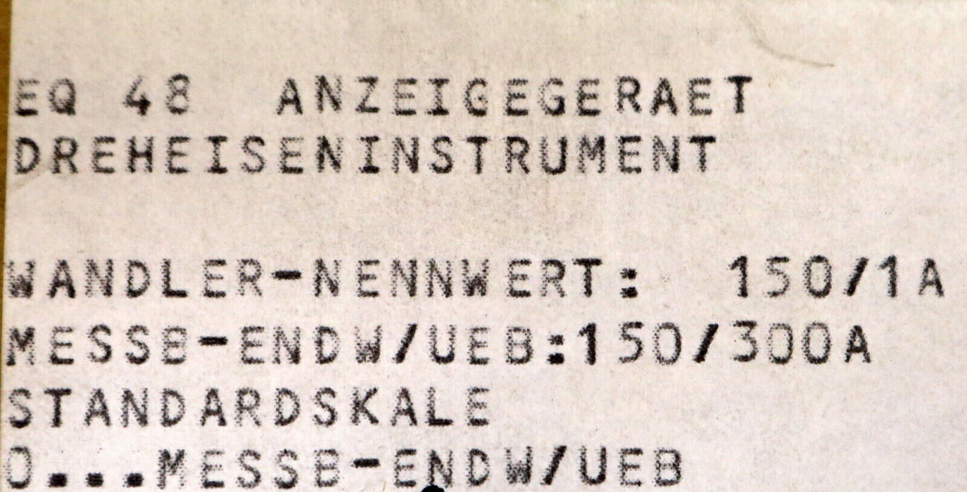 BBC GOERZ METRAWATT Strommesser EQ 48 Wandler-Nennwert 150/1A - S24297355