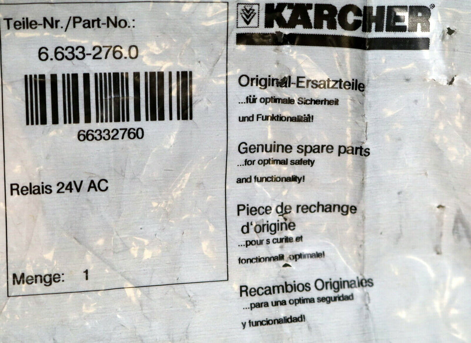 KÄRCHER Relais 6.633-276.0 24VAC - unbenutzt in OVP