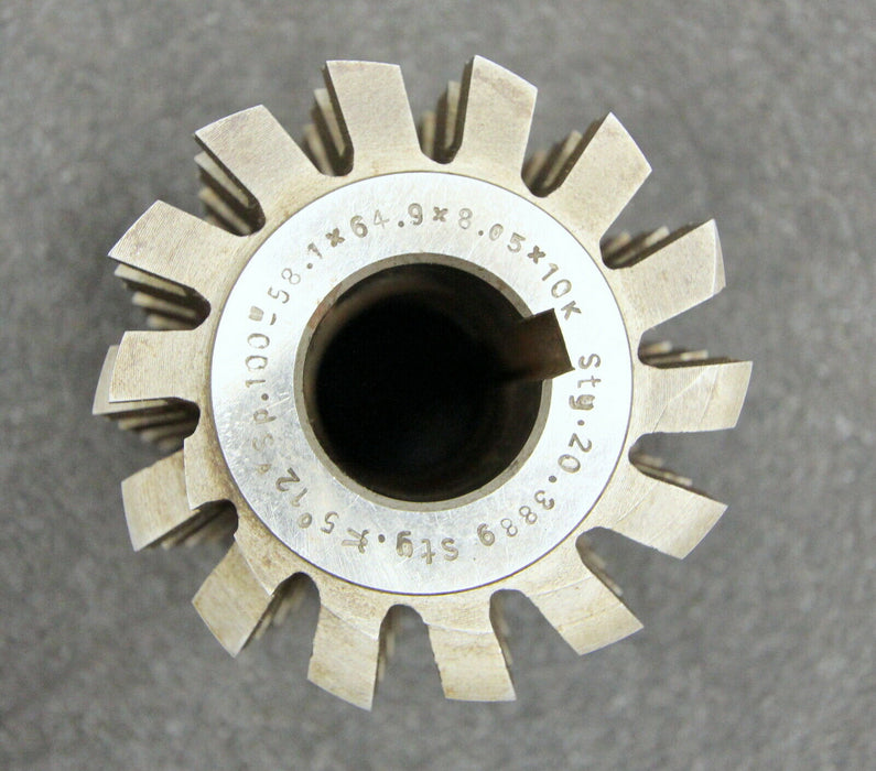 GPS Keilwellenwälzfräser spline hob 10 Keile 58,1x64,9x8,05 mit Höcker Vorfräser