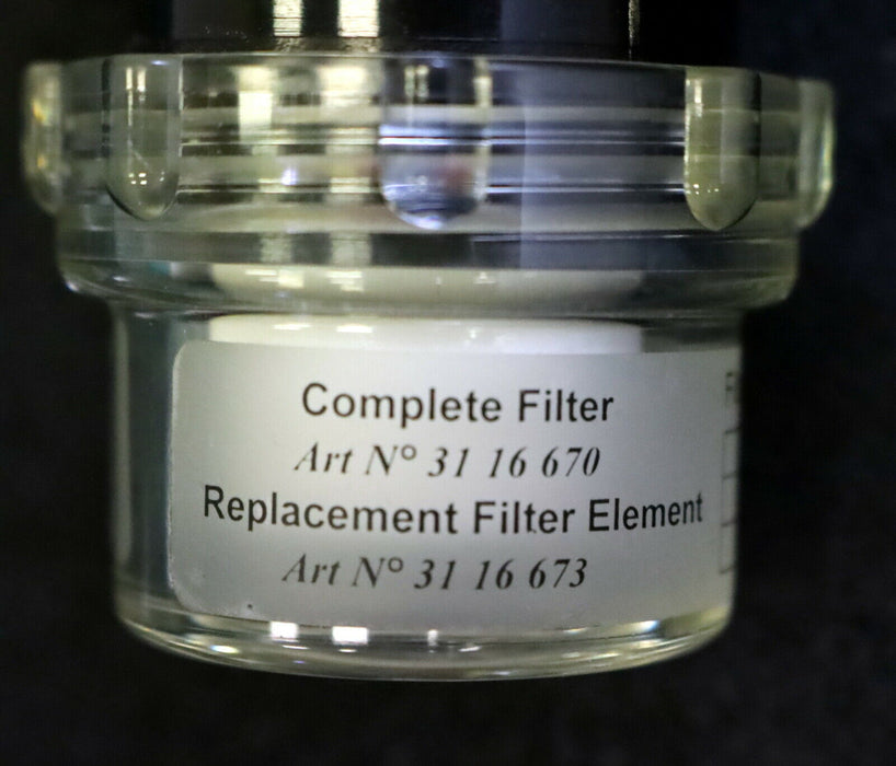 PIAB Komplettfilter Vaccuk filter Art. No. 31 16 670 - No. 31 16 673 1/8" WHIT