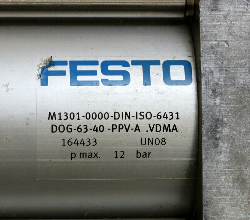 FESTO Pneumatikzylinder DOG-63-40-PPV-A Art.Nr. 164433 M1301-0000-DIN-ISO-6431