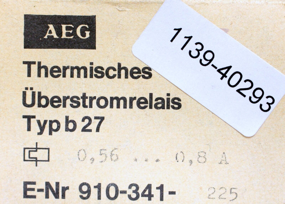 AEG Thermisches Überstromrelais b27 0,56-0,8A Thermal overload relay 910-341-225