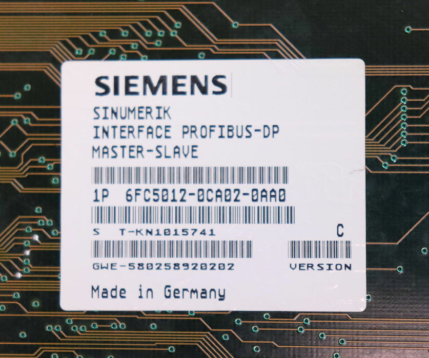 SIEMENS 840C SINUMERIK Interface Profibus-DP Master-Slave 6FC5012-0CA02-0AA0