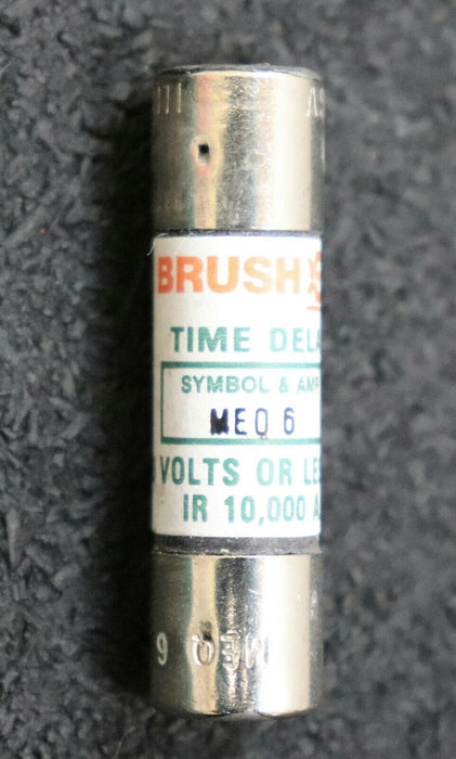 BRUSH 8x Sicherungseinsatz fuse-link MEQ 6 6A 500V - unbenutzt