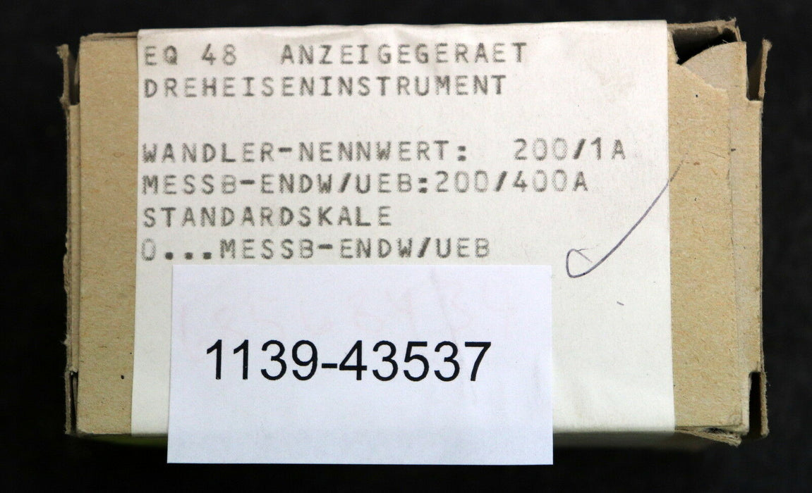 BBC GOERZ METRAWATT Strommesser EQ48 Wandler-Nennwert 200/1A Messanzeige 0-400A