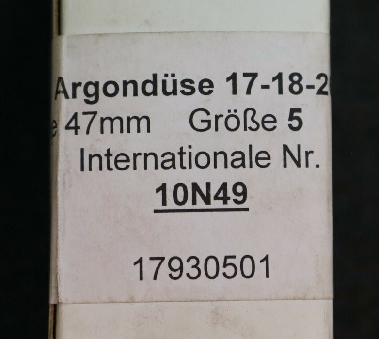 20x Argondüse 10N49 17-18-26 Länge 47mm Größe 5 ID 17930501 unbenutzt
