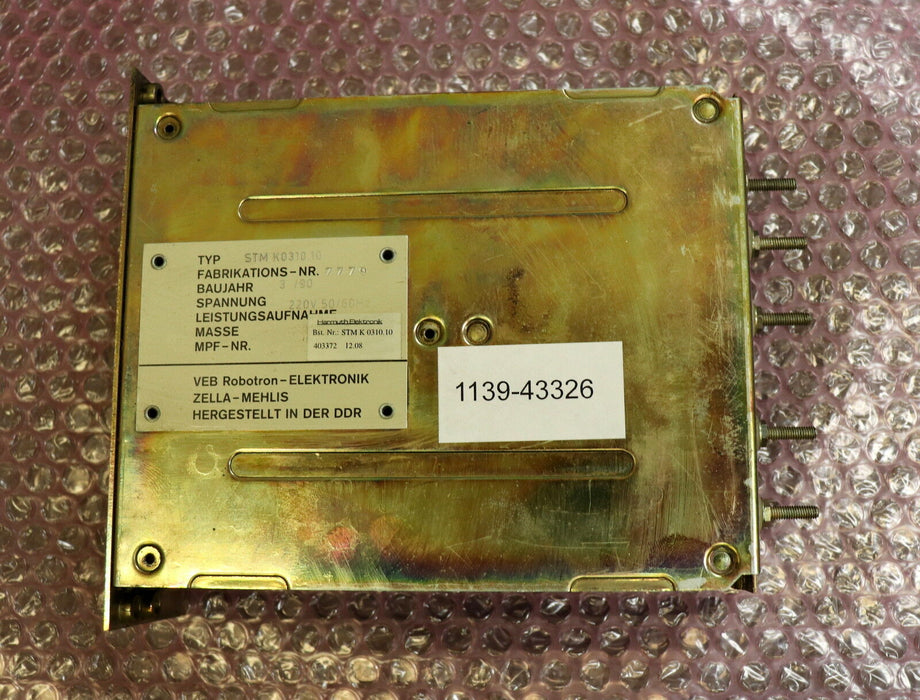 VEB ROBOTRON Stromversorgungsmodul STM K0310.10 15V / 3,3A/ 10 gebraucht - ok