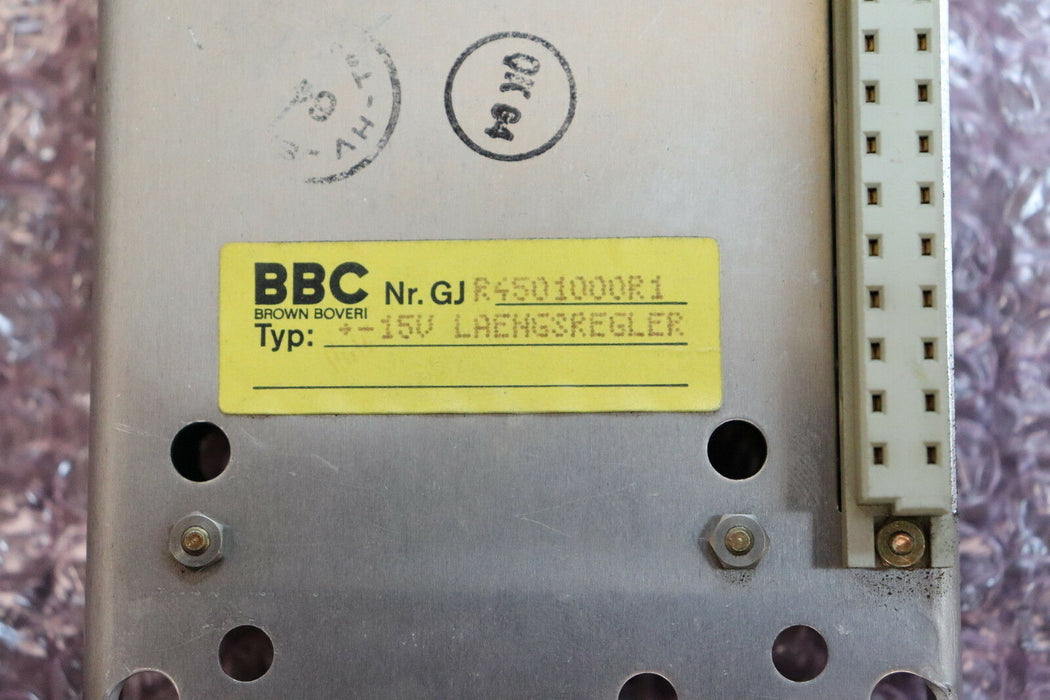 ABB BBC Längsregler GJR4501000R1 Platine GJR4501031P2 +/- 15V gebraucht - ok