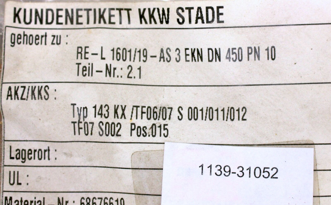 BOPP+REUTHER Klappenscheibe Typ EKN für Exzenterklappe Nodular DN450 PN10-T