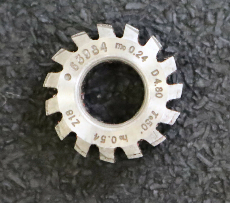 MIKRON Vollstahl-Wälzfräser No. 63984 m= 0,24 ho= 0,54 Abmessungen Ø18x7,3xØ8mm