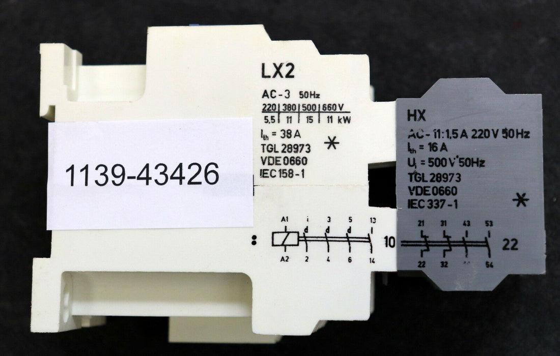 RAW KAW DDR Leistungsschütz LX2 + HX TGL 28973 Steuerspannung 220VAC 50Hz VDE