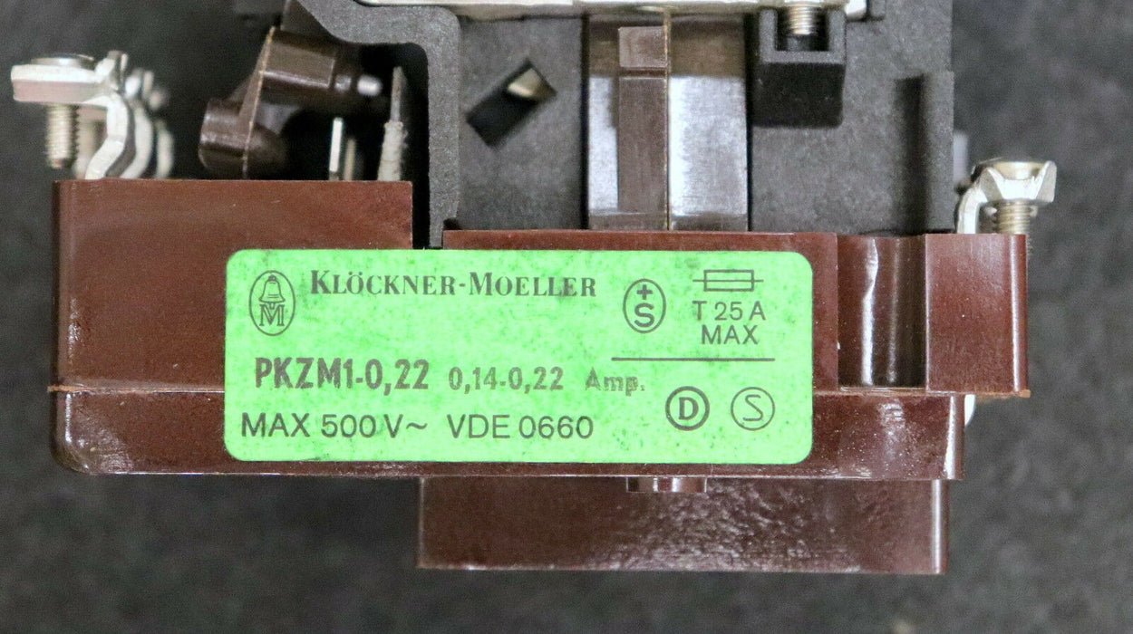 KLOECKNER-MOELLER Motorschutzschalter PZKM1-0,22 0,14-0,22A Max. 500VAC