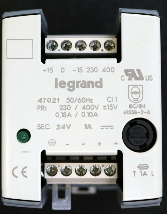 LEGRAND Transformator Type 47021 Primär 230/400VAC 50/60Hz 0,18/0,10A Sec. 24VDC
