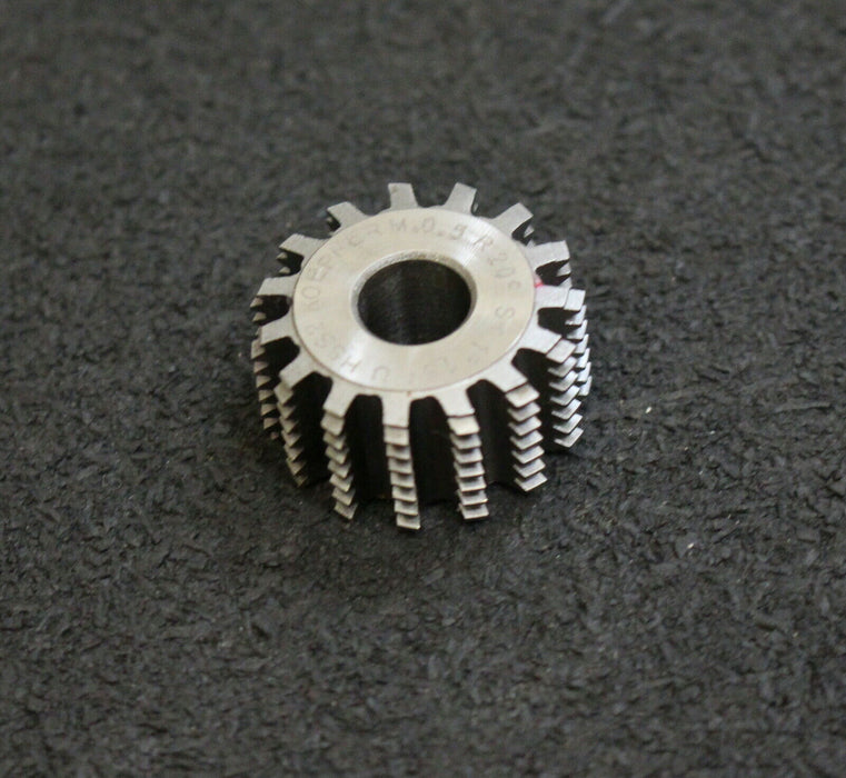 KÖPFER Vollstahl-Wälzfräser m= 0,5mm 20° EGW 1gg. rechts 15 Spannuten 24x12x8mm