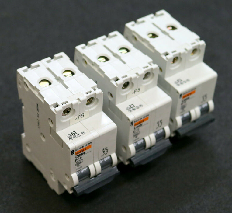 MERLIN GERIN 3x Leistungsschutzschalter multi 9 C60N D10 400VAC - gebraucht