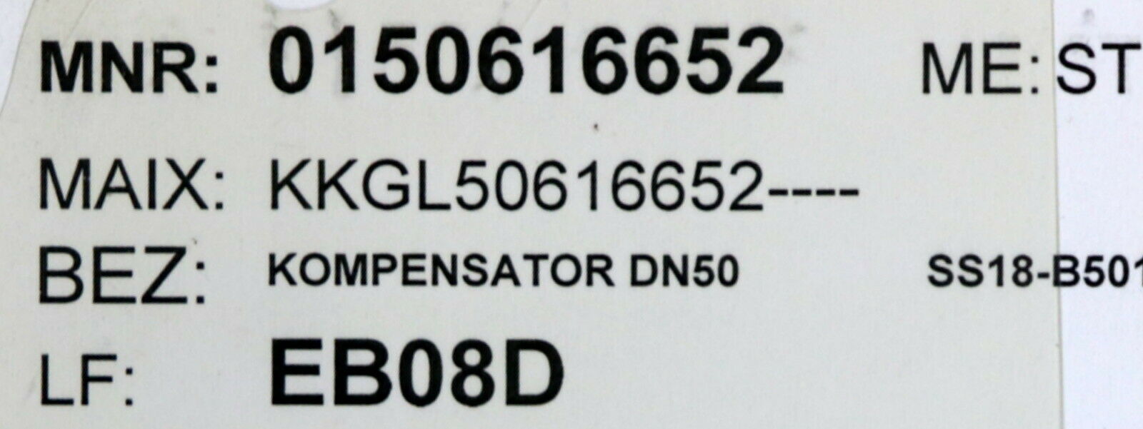 Kompensator DN50 PN10 nach DIN2501 Stahlflansche  Material 1.0038 STr 21784 CRx