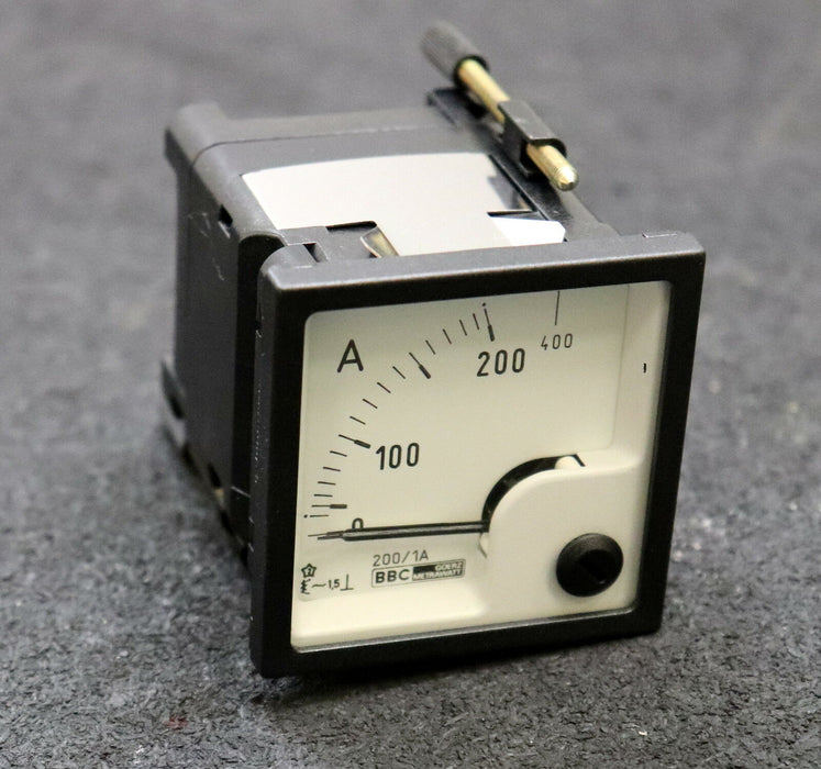 BBC GOERZ METRAWATT Strommesser EQ48 Wandler-Nennwert 200/1A Messanzeige 0-400A