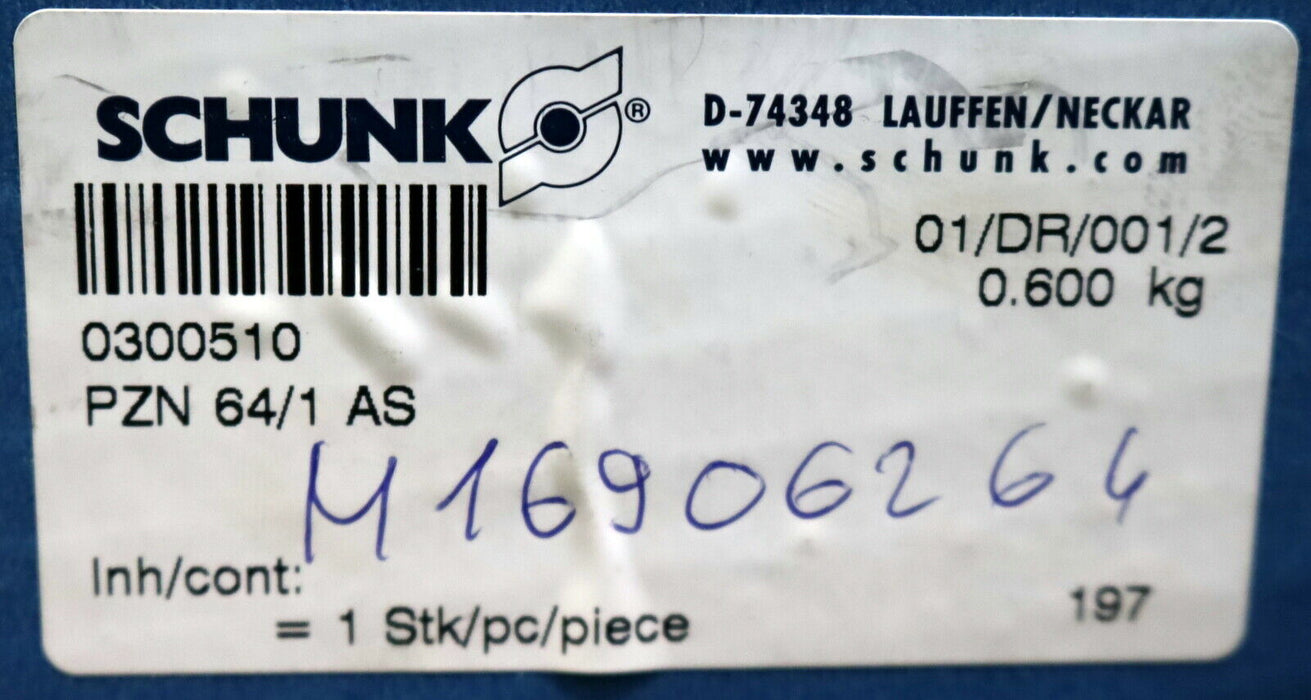 SCHUNK 3-Finger Zentralgreifer PZN 64/1 AS mit Beipack Art.Nr. 300510