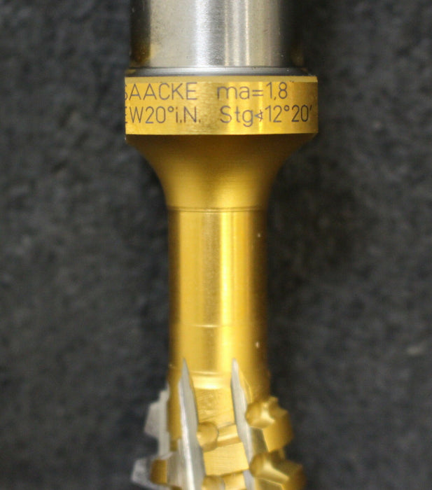 SAACKE Schneckenradschaftwälzfräser ma=1,8mm 20° EGW i.N. Steigungswinkel 12°20´