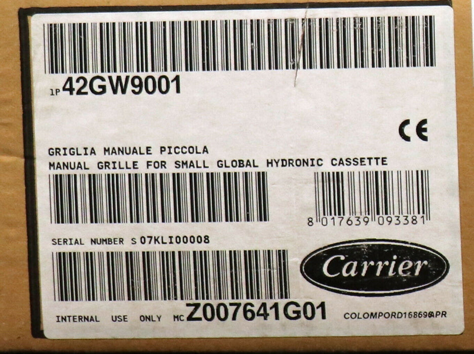 CARRIER Blende für Hydronik-Kassettengerät für Deckeneinbaukassette 42GW9001