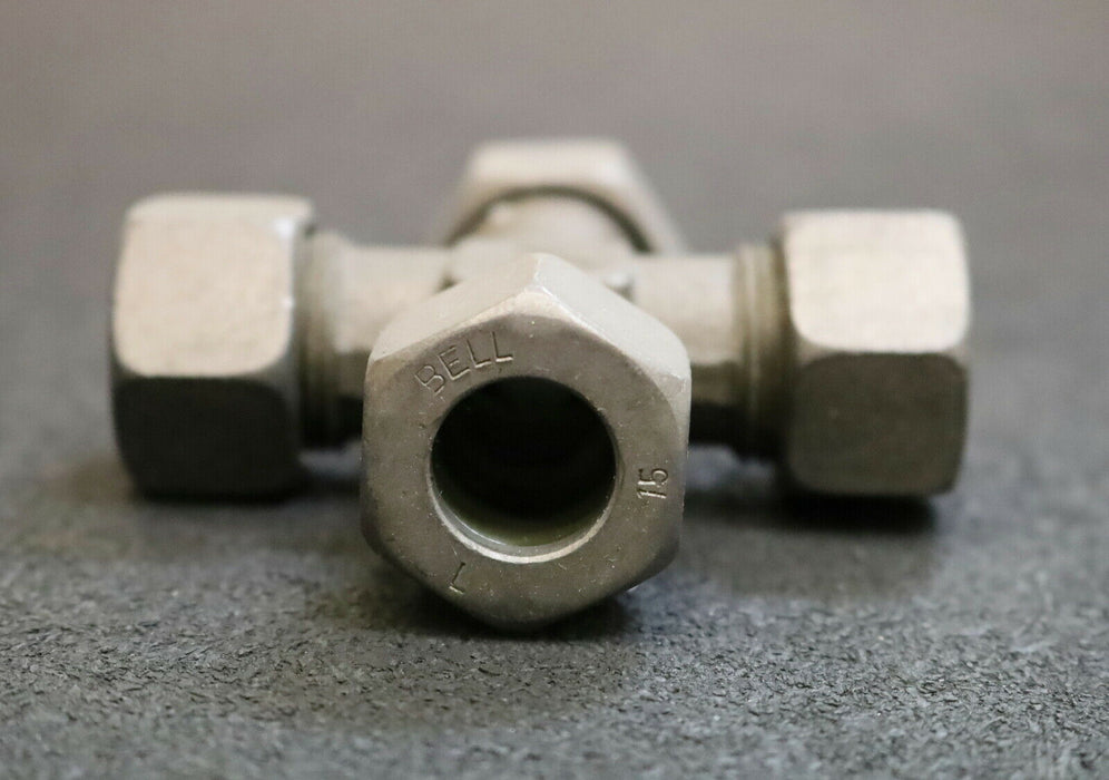 PARKER / ERMETO Kreuzverschraubung K15-ZL AußenØ 15mm PN250 Stahl verzinkt