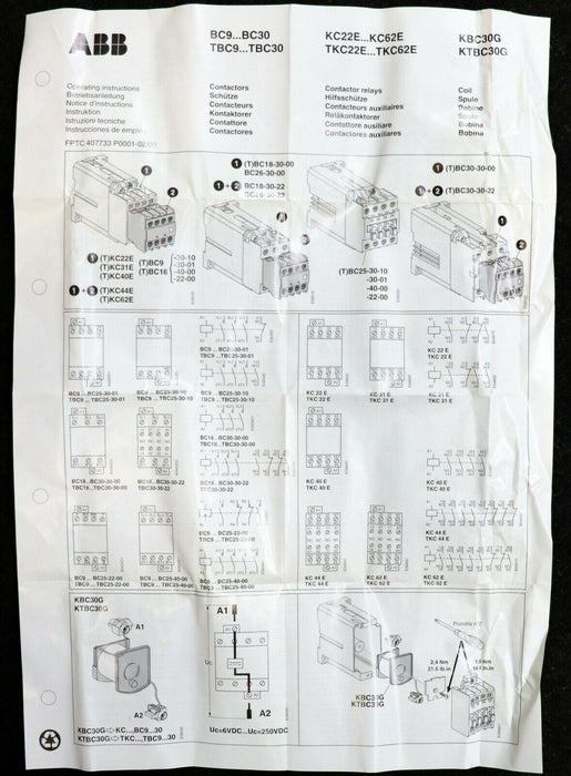 ABB Hilfsschütz KC62E Spule 60VDC Ith=10A Ie=4A-240V AC-15 FPH1423001R0621