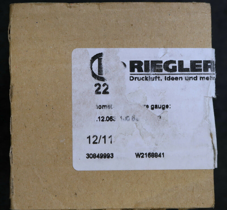 WIKA RIEGLER Manometer 30849993 100bar G 1/4" B Ø 63mm KL: 1,6 unbenutzt in OVP