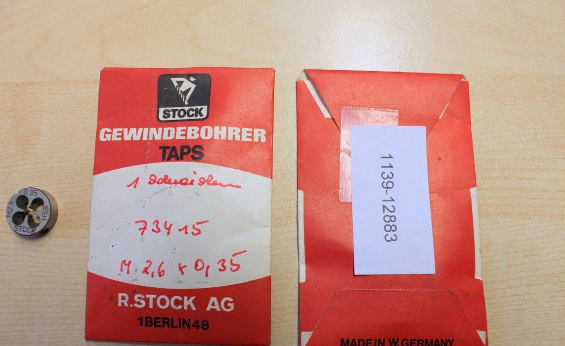 STOCK Schneideisen M 2,6x0,35 - Regelgewinde - 5 Stück