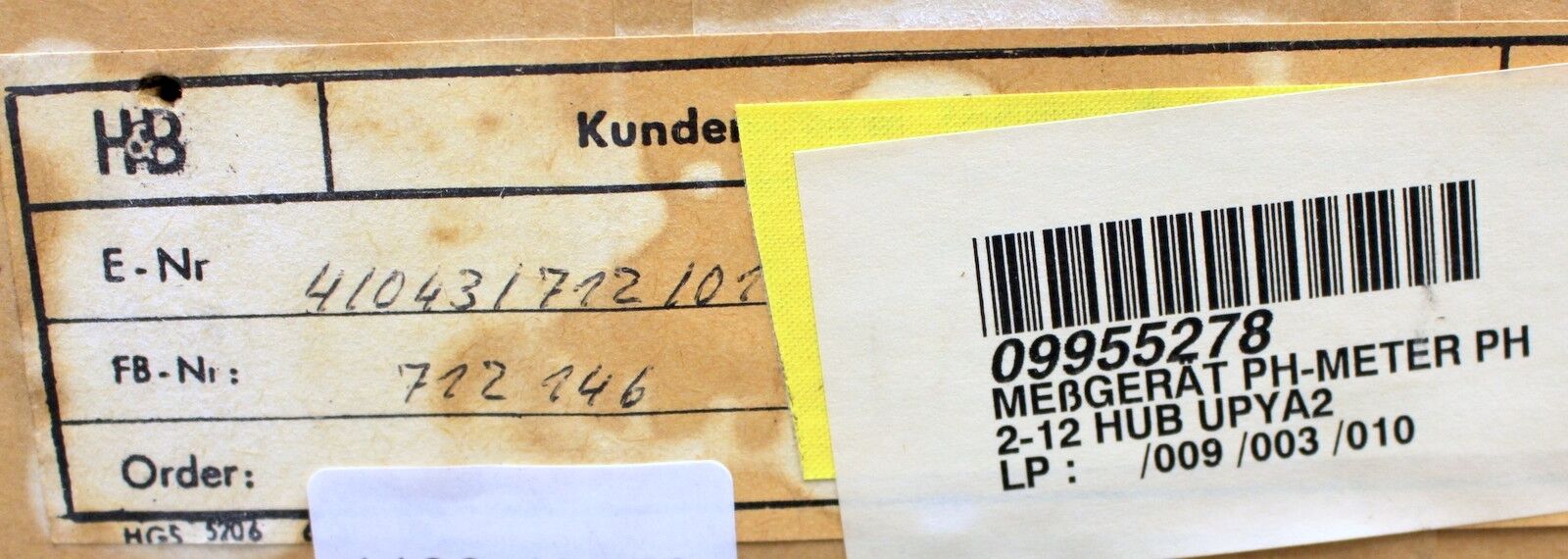 HARTMANN&BRAUN Betriebs-pH-Messer Elima M57937 220VAC 40-60Hz 15VA Ausgang 20mA