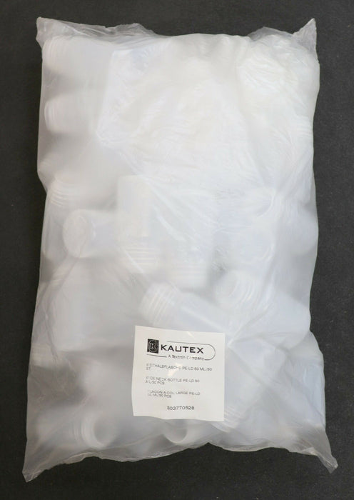 KAUTEX 50 Stück Weithalsflasche+Verschluss 50ml PE-LD 50 ML/ 50 ST303770528 rund