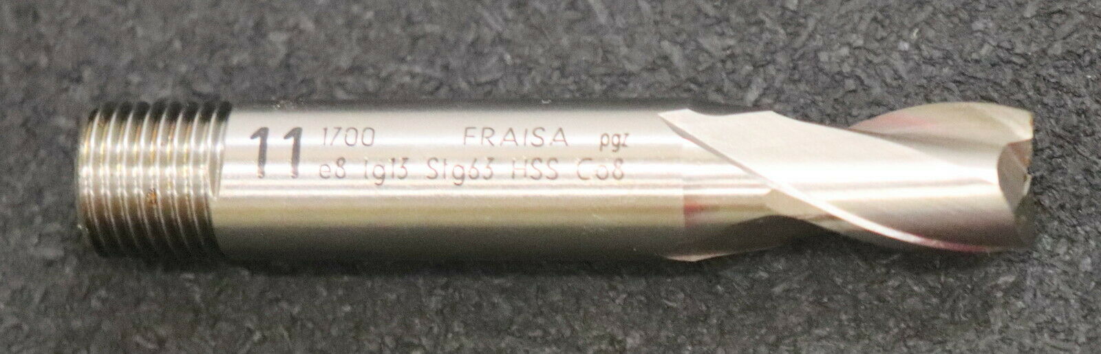 FRAISA Schaftfräser mit Gewinde e8 lg13 Stg63 Ø 11mm 2-Schneider HSS-Co8