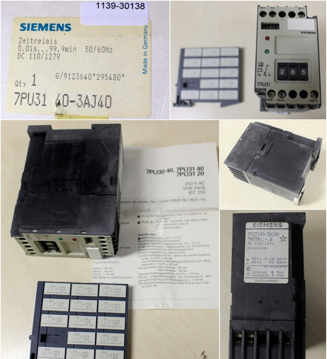 SIEMENS Elektronisches Zeitrelais digital einstellbar 7PU3140-3AJ40 - 127VDC