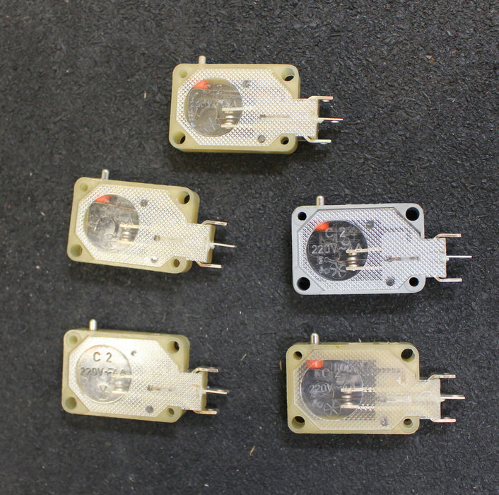 VEB ROBOTRON AUERBACH 5 Stück Kleinst-Mikrotaster Typ CX2 220VAC 4A IP40 5 Stück