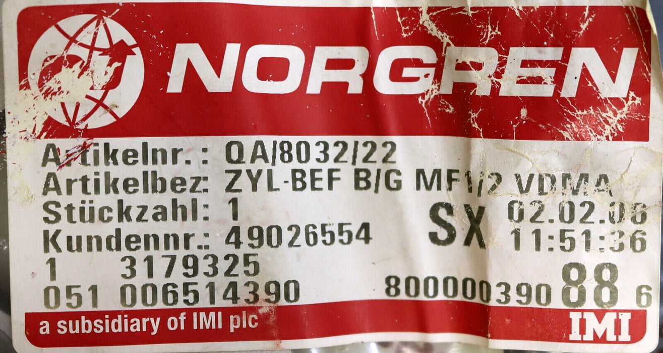 NORGREN Deckel Bodenflansch ZYL-BEF B/G MF1/2 VDMA QA/8032/22 Ø 32mm