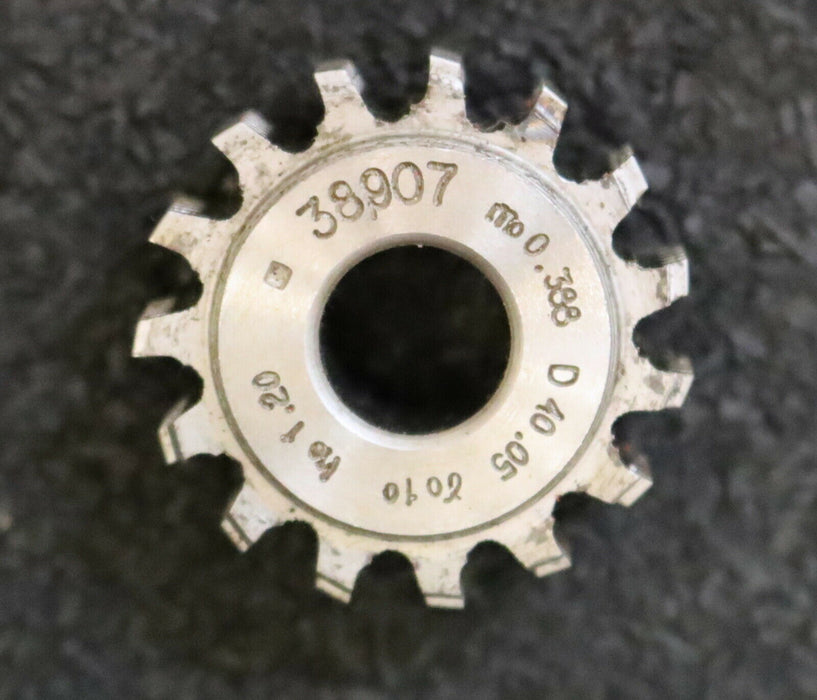 MIKRON Vollstahl-Wälzfräser No. 38907 m= 0,388 ho= 1,2 Abmessungen Ø24x10xØ8mm