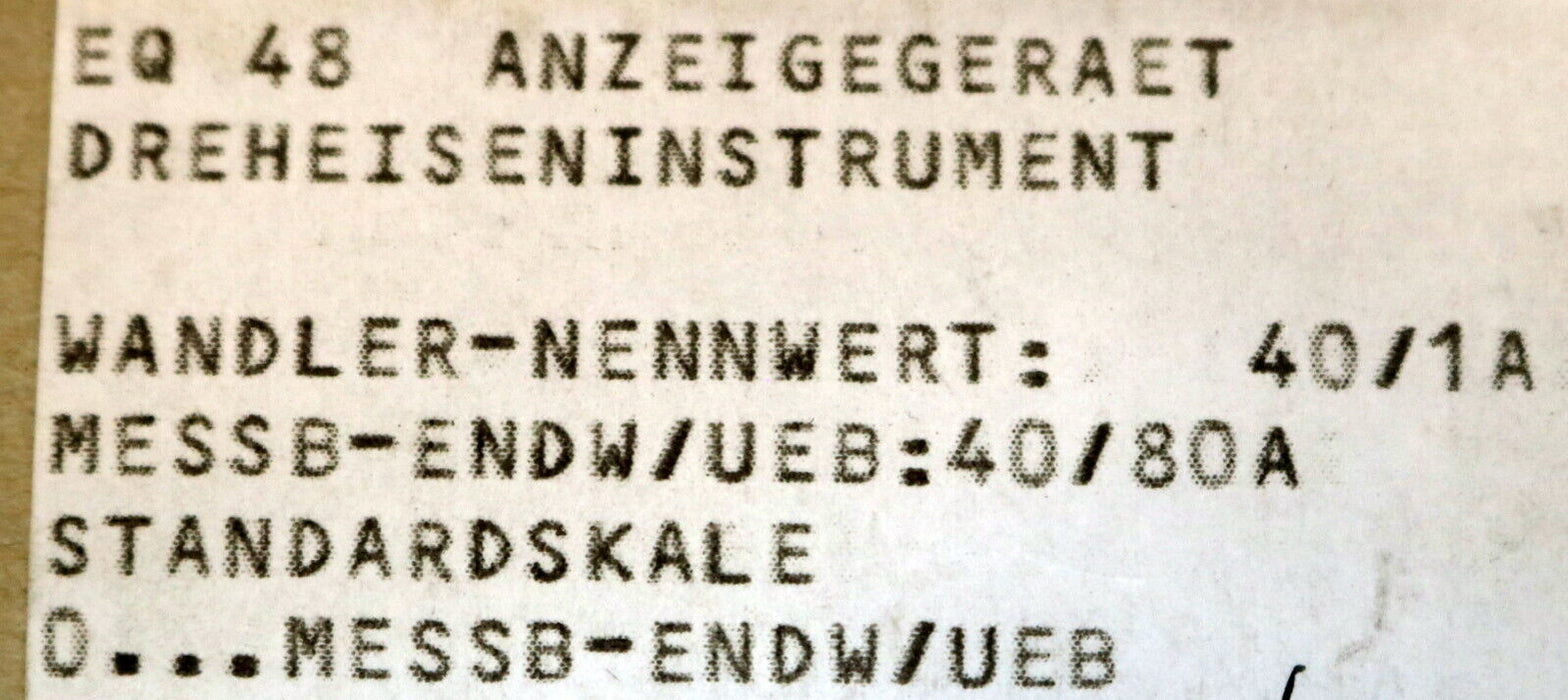 BBC GOERZ METRAWATT Strommesser EQ 48 Wandler-Nennwert 40/1A - S24297365