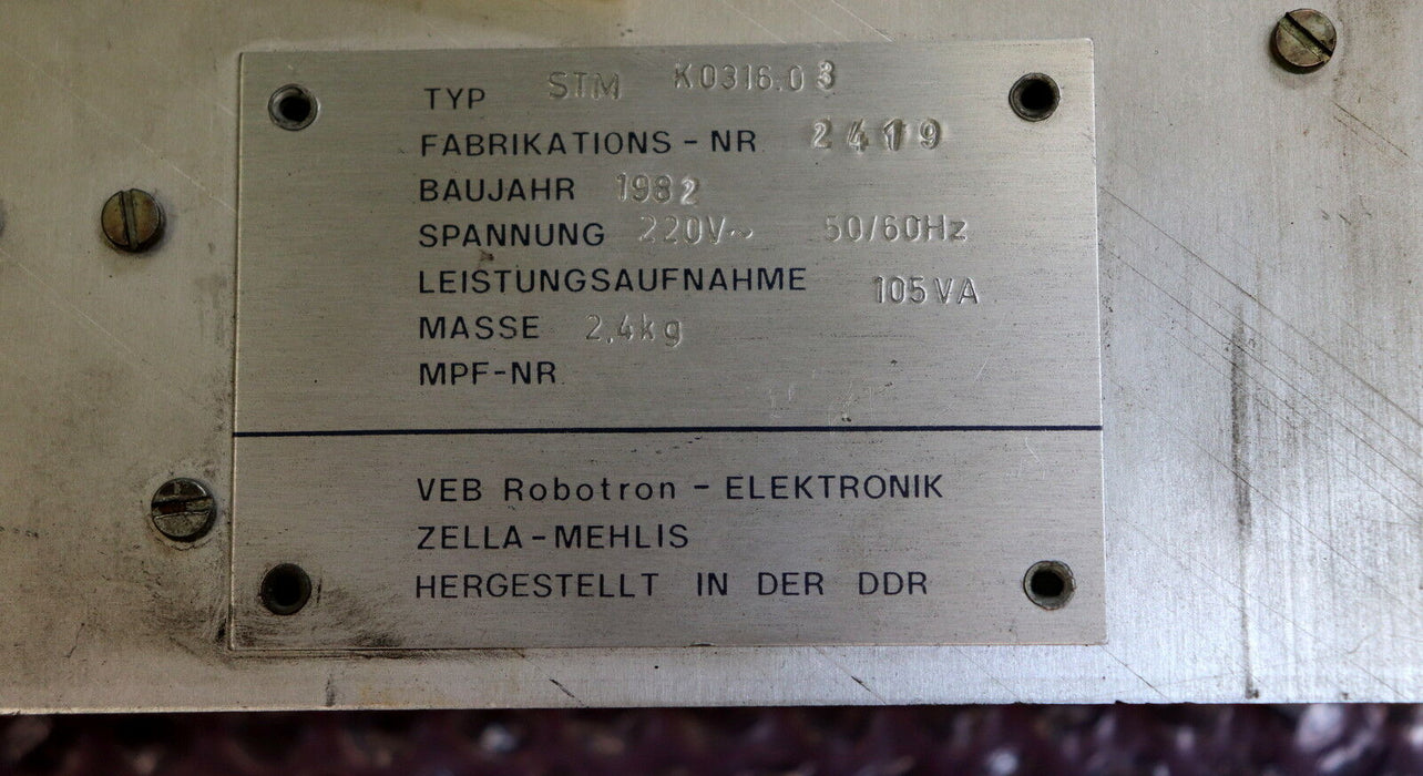 VEB ROBOTRON Stromversorgungsmodul STM K0316.03 2x24V / 1,4A/ 01 - 105VA