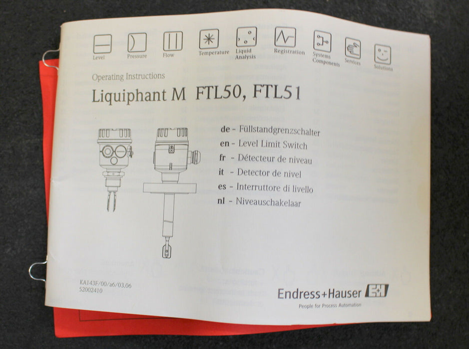 ENDRESS+HAUSER Grenzstanddetektor LIQUIPHANT M FTL51-ACG2DB2G4C FEL52 3-Leiter