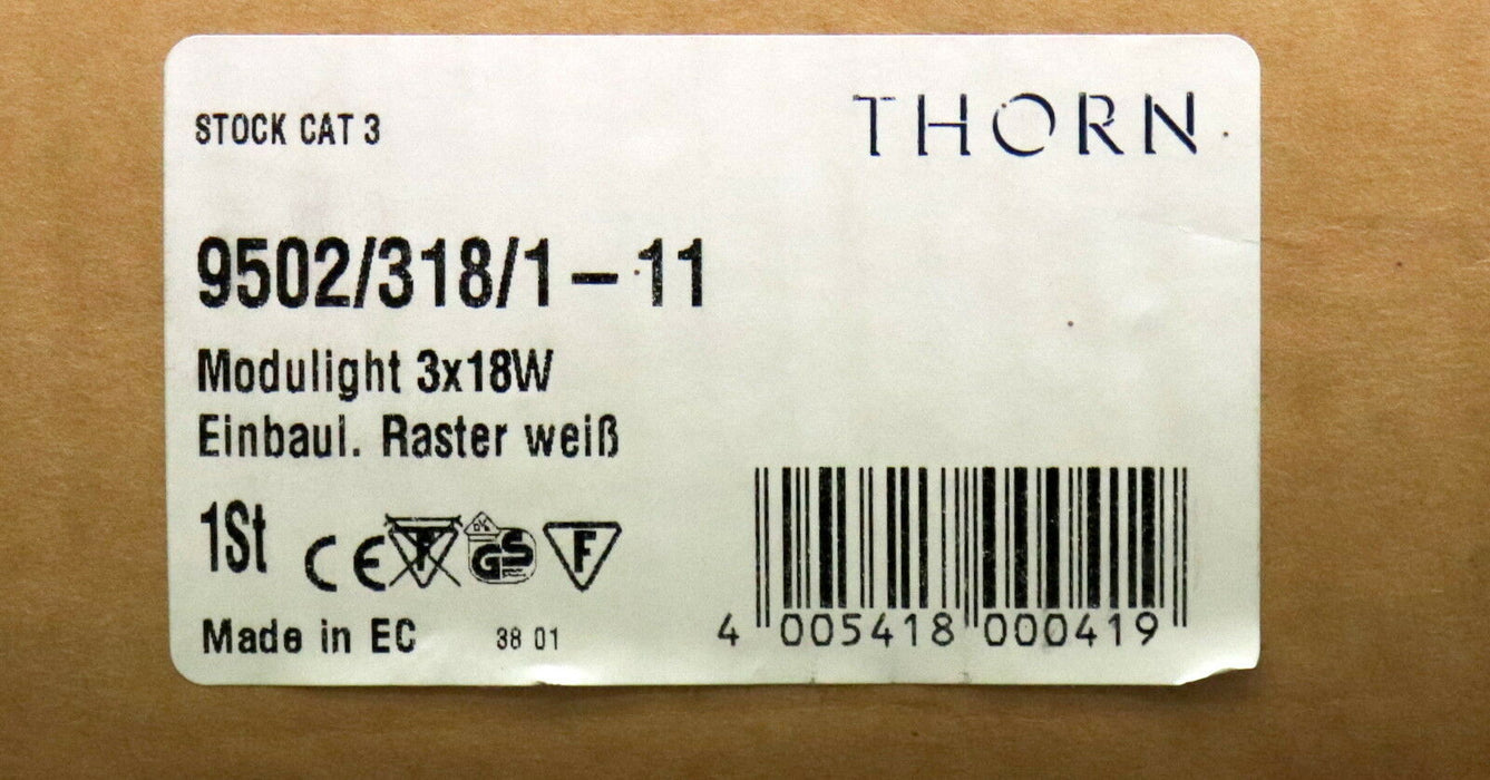 THORN Anbauleuchte MODULIGHT Raster-Deckenleuchte 9502/318/1-11 für 3 Leuchtmitt