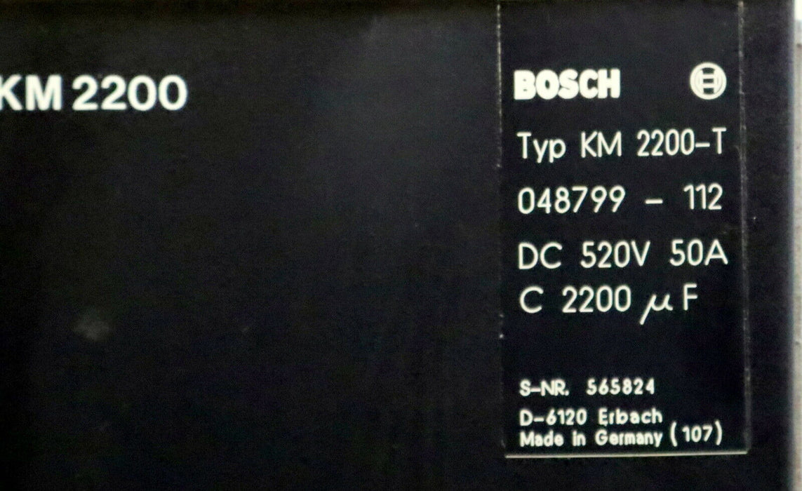 BOSCH Kondensatormodul KM 2200 Art.Nr. 048799-112 520VDC 50A C 2200 µF gebraucht