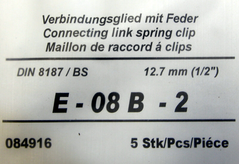 10x Verbindungsglied mit Feder Connecting Link Spring Clip Duplex 08B-2 Typ E