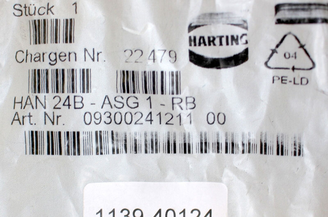 HARTING 2 Stück HAN 24B-ASG-1-RB 09300241211 00 Sockelgehäuse