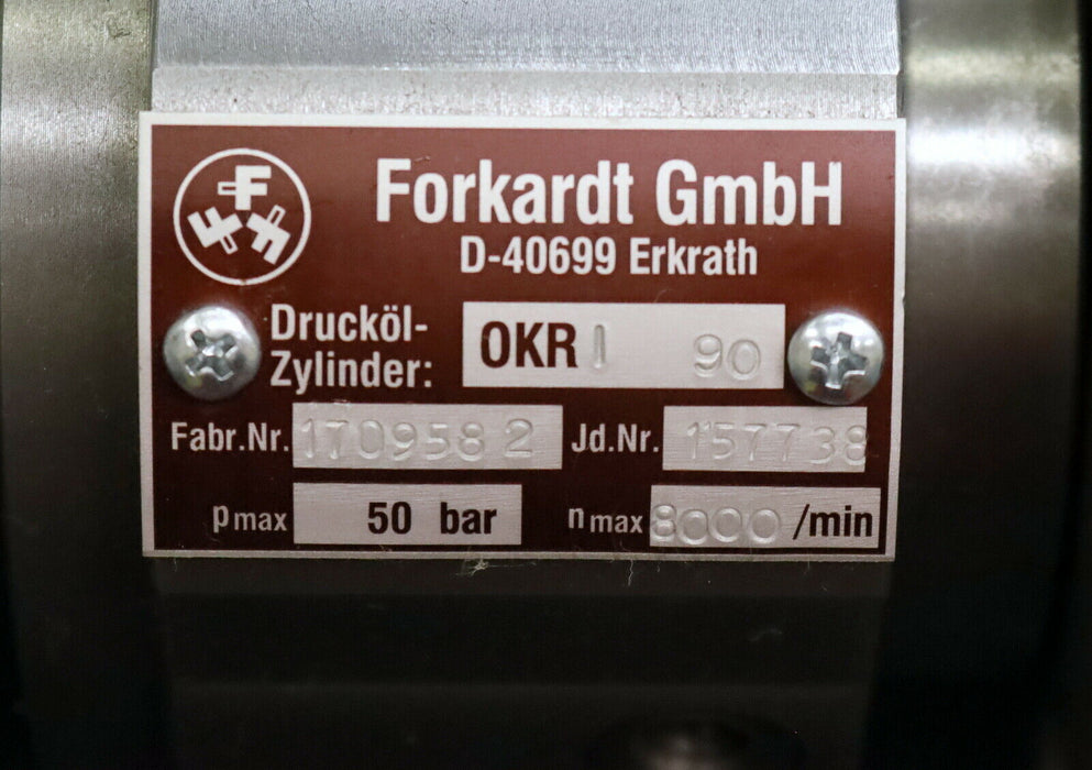 FORKARDT Druckölzylinder Hydraulic cylinder OKRJ 90 25 50 35 Fab-Nr. 170958 2
