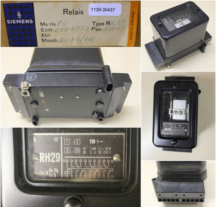 SIEMENS Hilfsrelais 7PA2830-3EB0 110VDC 6WE - RH29 Ms.rls.8 Bv74 Tz3