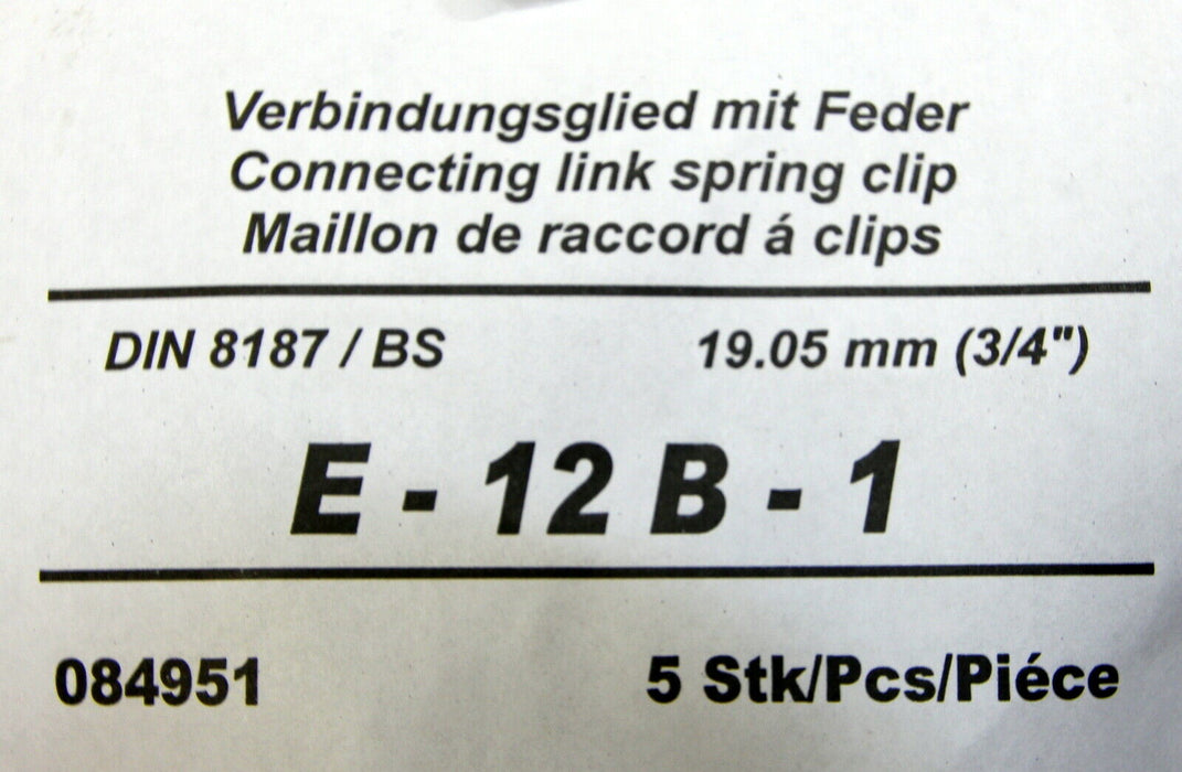 10x Verbindungsglied mit Feder Connecting Link Spring Clip Simplex 12B-1 Typ E