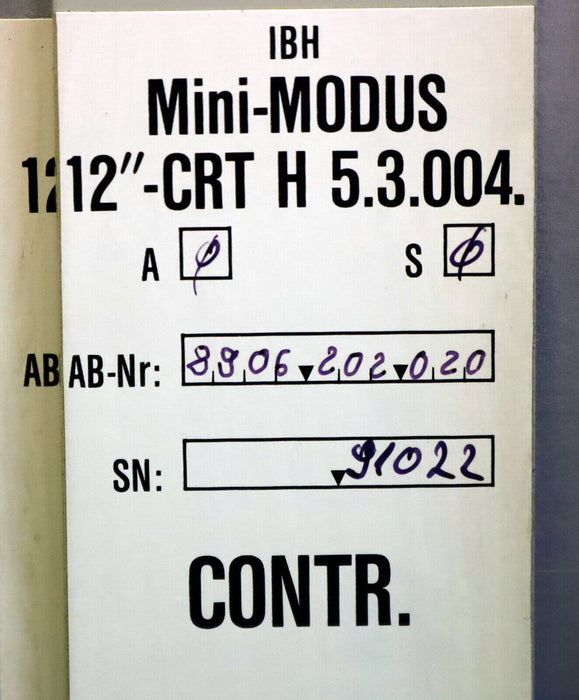IBH / UNIPO /KLINGELNBERG / DR. WIENER 12" Diplay Monitor 12"-CRT H 5.3.004
